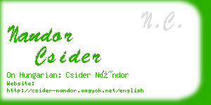 nandor csider business card